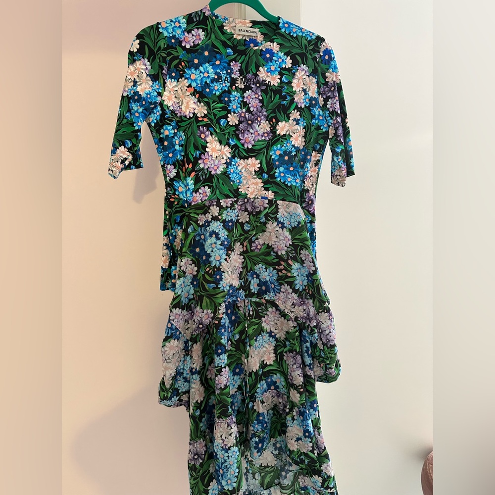 Balenciaga 2018 Floral Mid Length Dress
